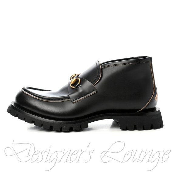 ⚡️SOLD! NEW GUCCI Cordovan Lux Harald Horsebit Black Leather Ankle Boots 7.5 G - Picture 5 of 13